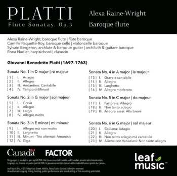 CD Giovanni Benedetto Platti: Flute Sonatas, Op. 3