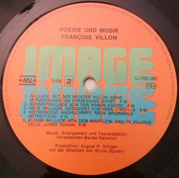 LP Poesie Und Musik: Francois Villon