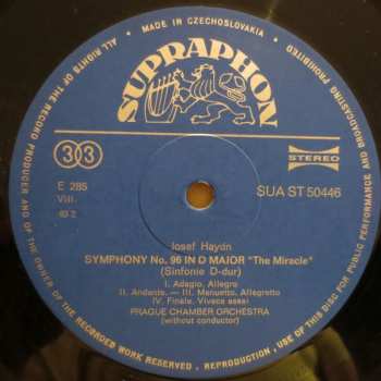 LP Prague Chamber Orchestra: Symphony No. 73 "La Chasse" · Symphony No. 96 "The Miracle"