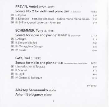 SACD André Previn: Crossroads (American Violin Sonatas By Previn ∙ Schemmer ∙ Gay)