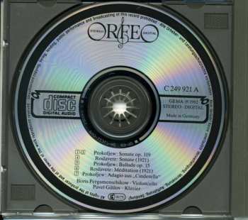 CD Sergei Prokofiev: Sonate Op. 119 - Ballade Op. 15 - Sonate (1921) - Meditation