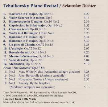 CD Pyotr Ilyich Tchaikovsky: Piano Music (Including From ‘The Seasons’)