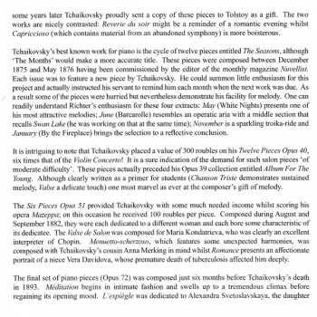 CD Pyotr Ilyich Tchaikovsky: Piano Music (Including From ‘The Seasons’)