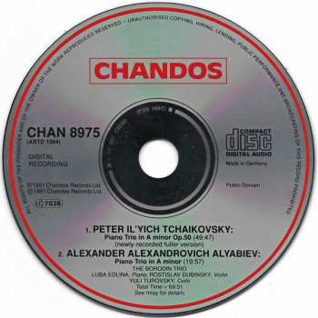 CD Pyotr Ilyich Tchaikovsky: Piano Trio In A Minor Op. 50 / Piano Trio in A Minor