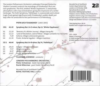 2CD Pyotr Ilyich Tchaikovsky: Symphony No. 1 'Winter Daydreams', Symphony No. 6 'Pathétique'