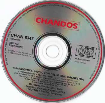 CD Pyotr Ilyich Tchaikovsky: Tchaikovsky - Music For Cello And Orchestra