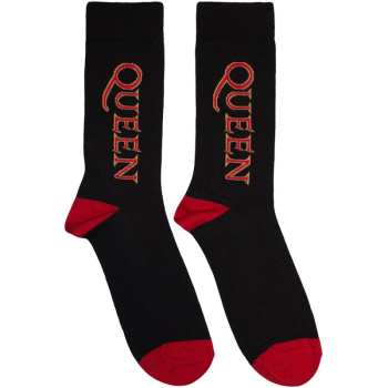 Merch Queen: Enkelsokken Red Logo Queen Vertical