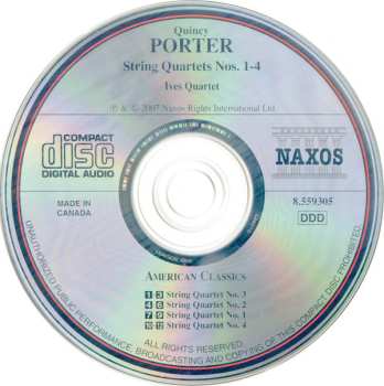 CD Quincy Porter: String Quartets Nos. 1-4