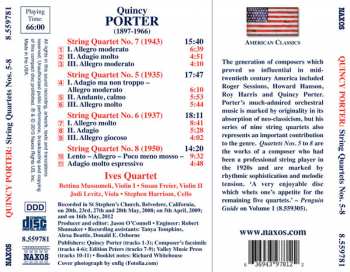 CD Quincy Porter: String Quartets Nos. 5-8