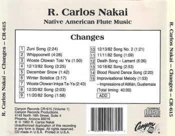 CD R. Carlos Nakai: Changes (Native American Flute Music)