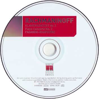 CD Sergei Rachmaninoff: Klavierkonzert Nr. 2 / Paganini-Rhapsodie