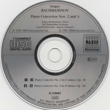 CD Sergei Vasilyevich Rachmaninoff: Piano Concertos Nos. 2 And 3
