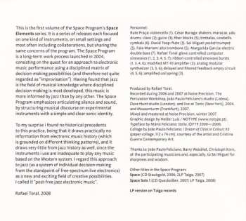 CD Rafael Toral: Space Elements Vol. I