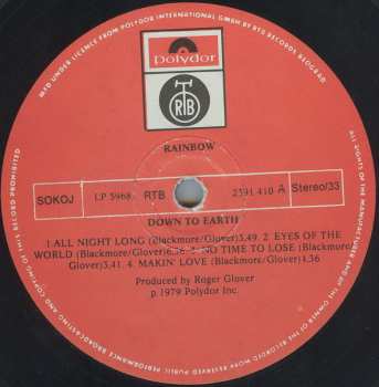 LP Rainbow: Down To Earth