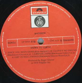 LP Rainbow: Down To Earth