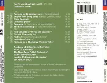 2CD Sir Adrian Boult: Orchestral Works. Fantasia On Greensleeves / The Lark Ascending / Tallis Fantasia