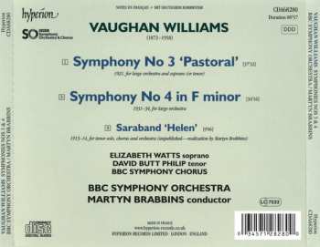 CD Ralph Vaughan Williams: Symphony No 3 'Pastoral' / Symphony No 4 / Saraband 'Helen'