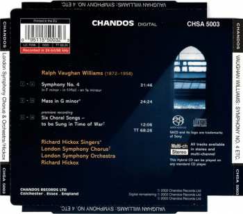 SACD The London Symphony Orchestra: Symphony No. 4 - Mass in G minor - Six Choral Songs