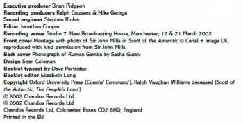 CD Ralph Vaughan Williams: The Film Music Of Ralph Vaughan Williams, Volume 1 (Scott Of The Antarctic / The People's Land / Coastal Command)