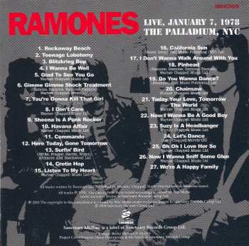 CD Ramones: Live, January 7, 1978 At The Palladium, NYC
