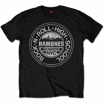 Merch Ramones: T-shirt Rock 'n Roll High School, Bowery, Nyc 