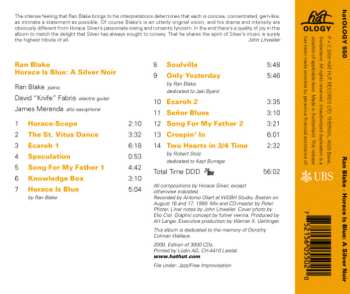 CD Ran Blake: Horace Is Blue: A Silver Noir