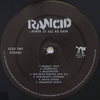 LP/CD Rancid: ...Honor Is All We Know