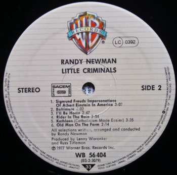 LP Randy Newman: Little Criminals