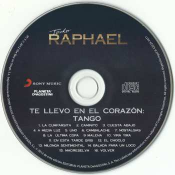 CD Raphaël: Te Llevo En El Corazón: Tango