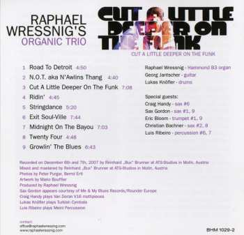 CD Raphael Wressnig's Organic Trio: Cut A Little Deeper On The Funk
