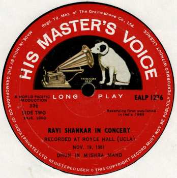 LP Ravi Shankar: India's Most Distinguished Musician In Concert