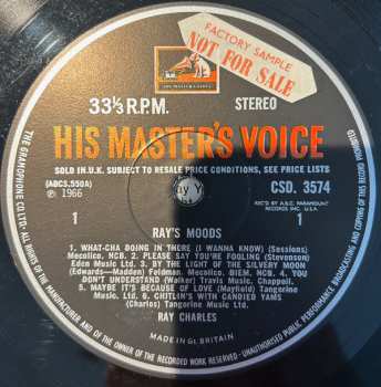 LP Ray Charles And His Orchestra: Ray's Moods