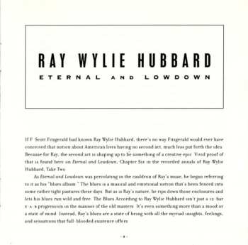CD Ray Wylie Hubbard: Eternal And Lowdown