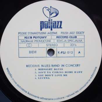 LP Recydywa Blues Band: In Concert