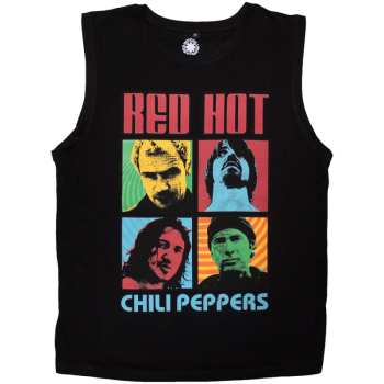 Merch Red Hot Chili Peppers: Red Hot Chili Peppers Unisex Tank T-shirt: Portrait Photos (black) (small) S