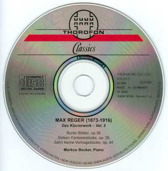 CD Max Reger: Das Klavierwerk Vol. 5