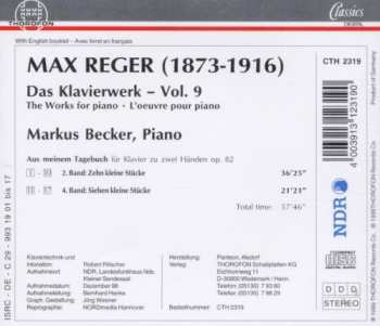 CD Max Reger: Das Klavierwerk Vol. 9: Aus Meinem Tagebuch Op. 82 Band 2 Und 4
