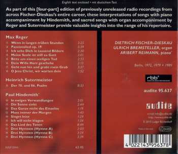 CD Dietrich Fischer-Dieskau: Reger • Sutermeister • Hindemith
