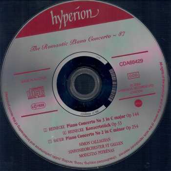 CD Carl Reinecke: Piano Concerto No. 3, Op 144, Konzertstück, Op 33 / Piano Concerto No 2, Op 254