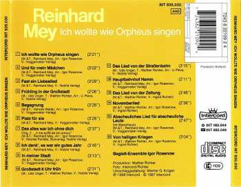 CD Reinhard Mey: Ich Wollte Wie Orpheus Singen
