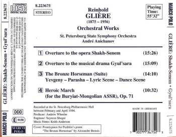 CD Reinhold Gliere: Shakh-Senem • Gyul'sara