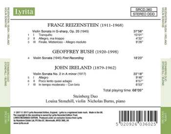 CD John Ireland: Reizenstein, Bush, Ireland: Violin Sonatas