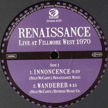 LP Renaissance: Live At Fillmore West 1970 LTD