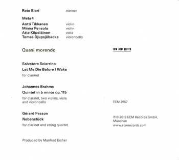 CD Johannes Brahms: Quasi Morendo
