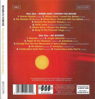 2CD Return To Forever: Where Have I Known You Before / No Mystery 