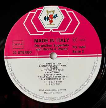 LP Ricchi E Poveri: Made In Italy - Die Großen Superhits Von Ricchi E Poveri