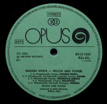 LP Ricchi E Poveri: Mamma Maria