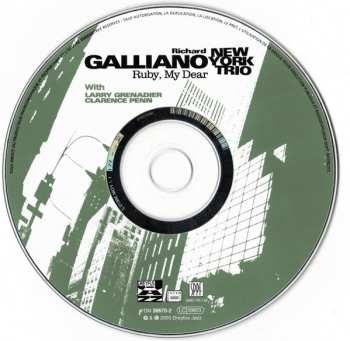 CD Richard Galliano New York Trio: Ruby, My Dear DIGI