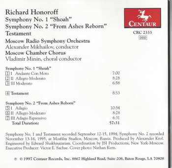 CD Большой Симфонический Оркестр Всесоюзного Радио: Symphony No. 1 • Symphony No. 2 • Testament 