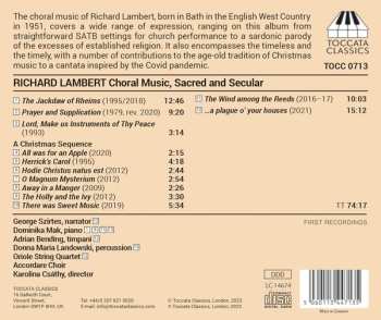 CD Richard Lambert: Choral Music, Sacred And Secular